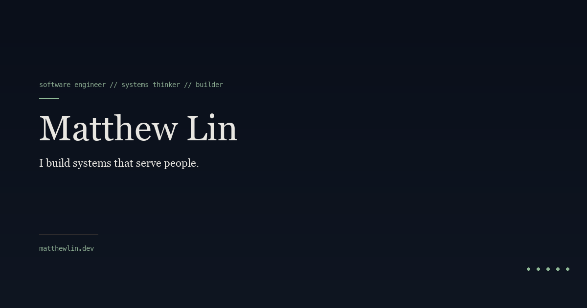 Matthew Lin Matthew Lin — Software Engineer